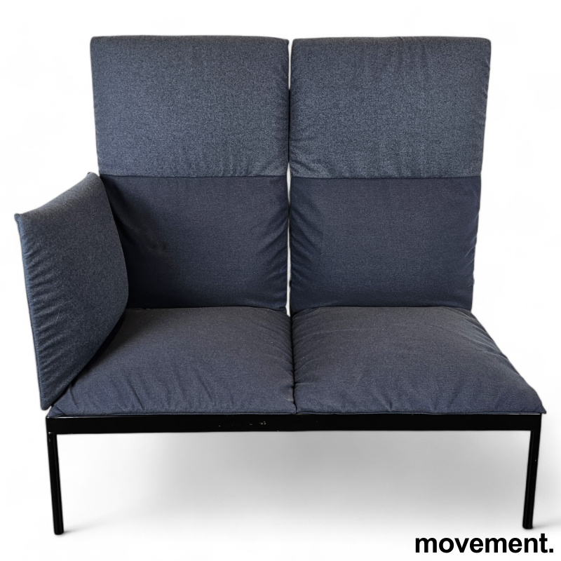 2-seter sofa / lounge i blått stoff - 1 / 3