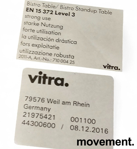 Rektangulært 80x64cm kantinebord / - 4 / 4