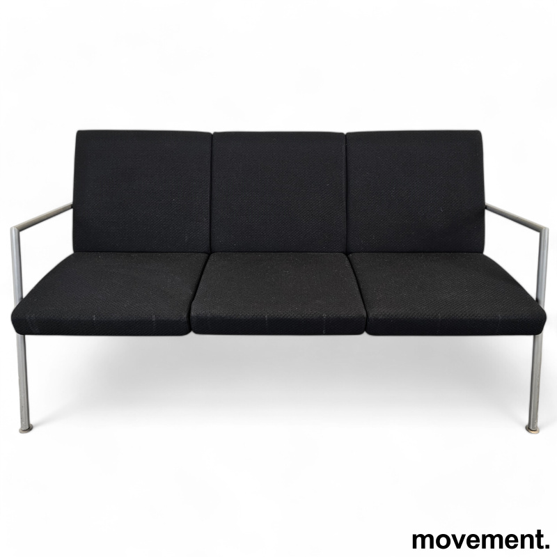 Loungesofa 3seter i sort stoff / - 1 / 2