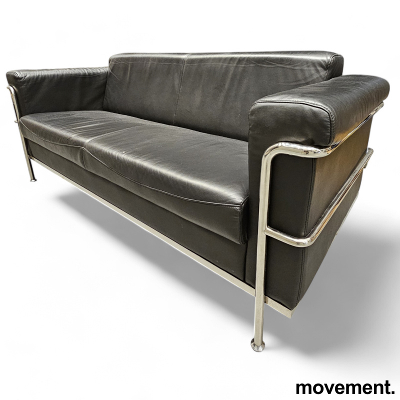 Solgt!3-seter loungesofa / sofa i sort - 2 / 3