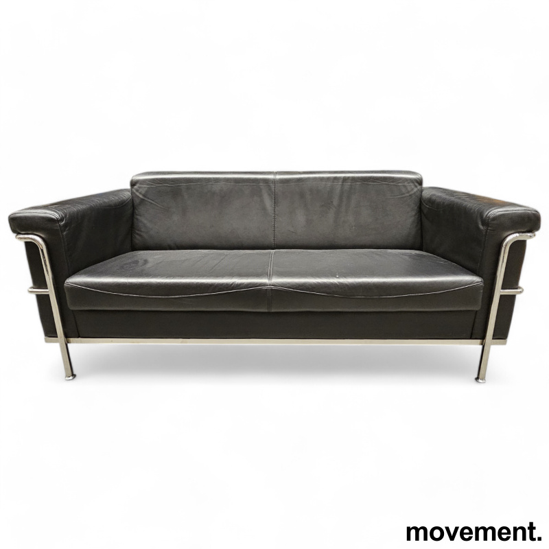 Solgt!3-seter loungesofa / sofa i sort - 1 / 3