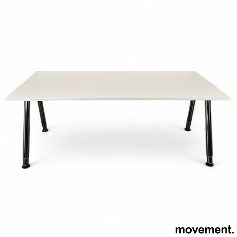 Rektangulært skrivebord i hvit / - 1 / 2