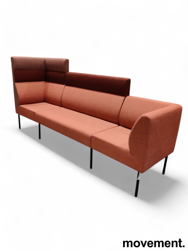 Solgt!Sofa / alkovesofa i rødtoner, stoff - 7 / 10