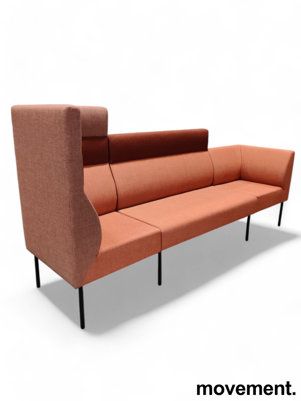 Solgt!Sofa / alkovesofa i rødtoner, stoff - 8 / 10