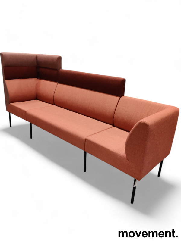 Solgt!Sofa / alkovesofa i rødtoner, stoff - 1 / 10