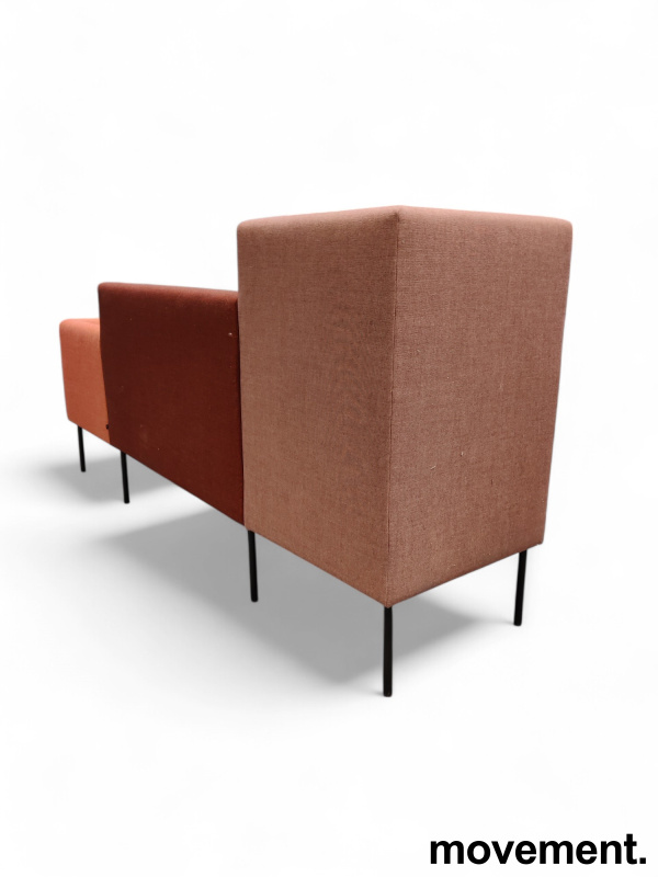 Solgt!Sofa / alkovesofa i rødtoner, stoff - 3 / 10