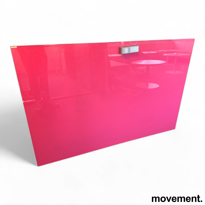 Solgt!Whiteboard i rosa glass fra Lintex,