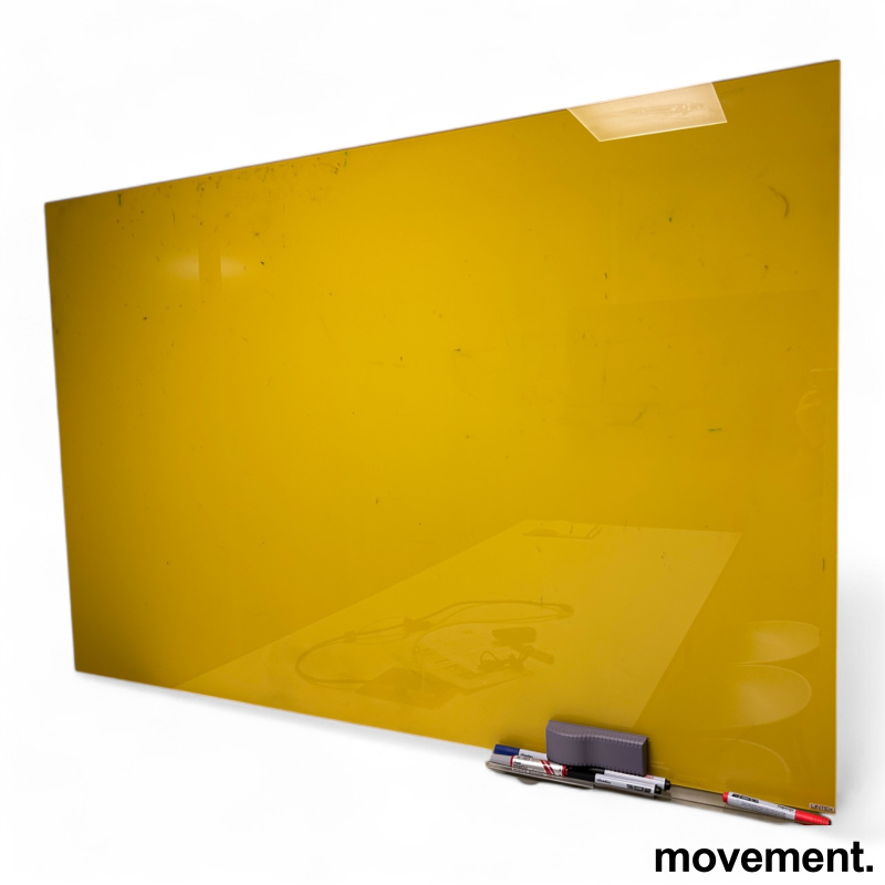 Whiteboard i gult glass fra Lintex,