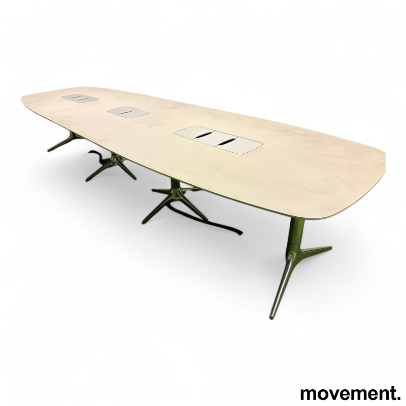 Solgt!Møtebord i beige linoleum med - 1 / 3