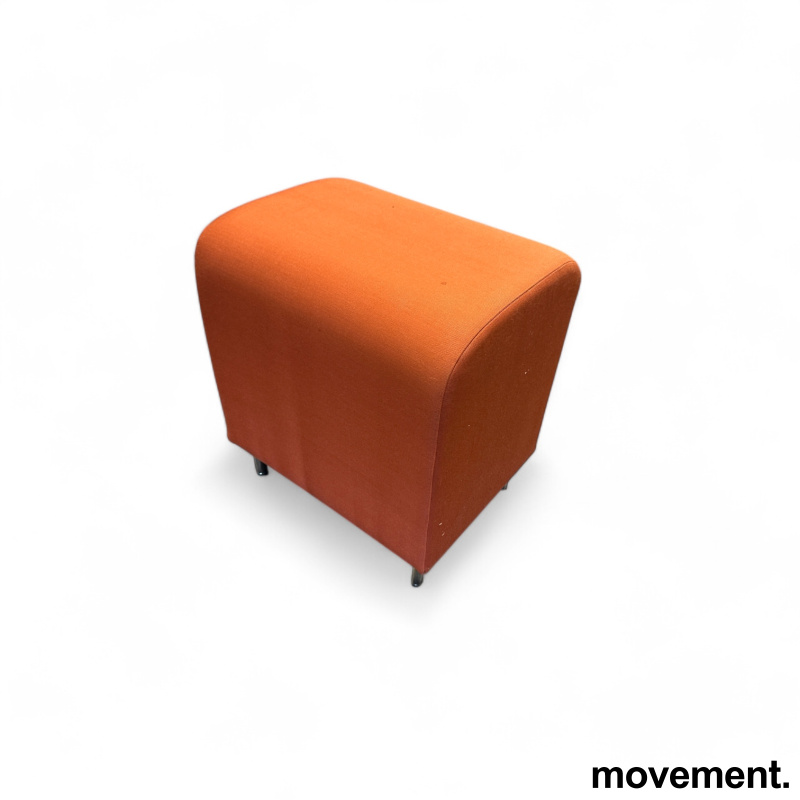 Puff i orange stoff / krom fra - 2 / 2