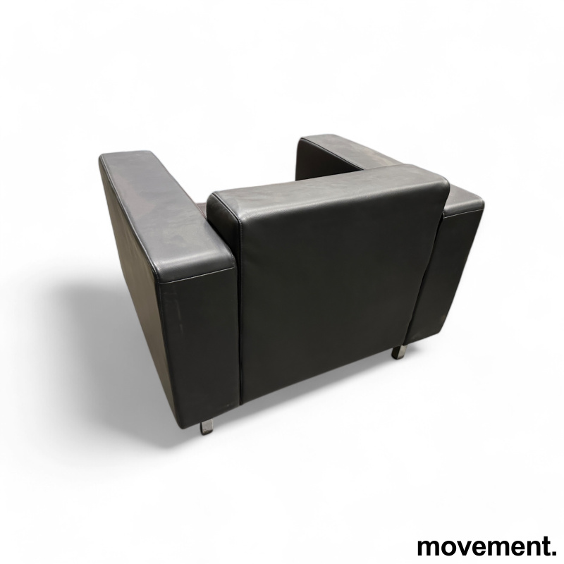 Loungestol / lenestol i sort skinn - 3 / 3