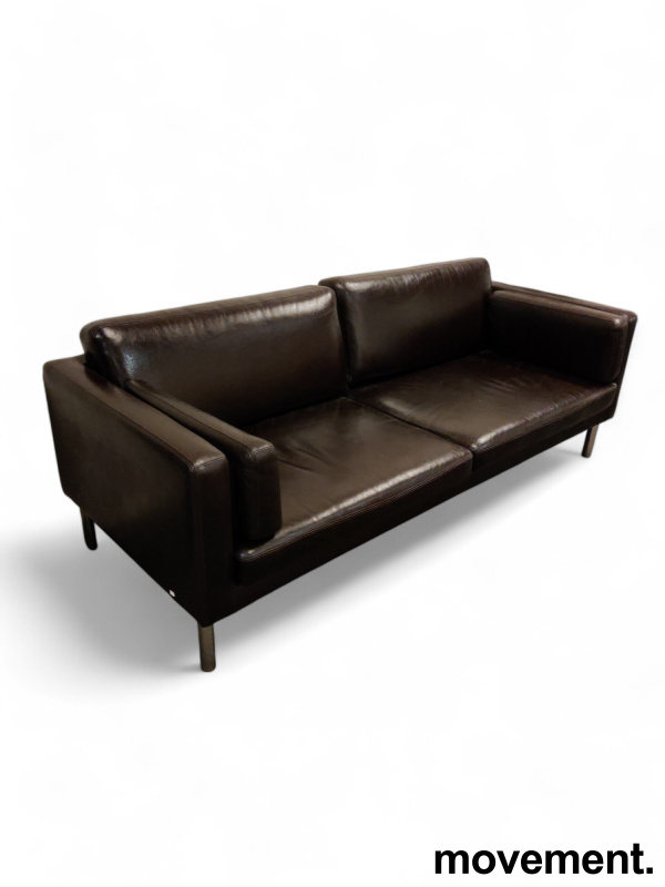 Solgt!Sofa i brunt skinn, Ikea modell - 3 / 4