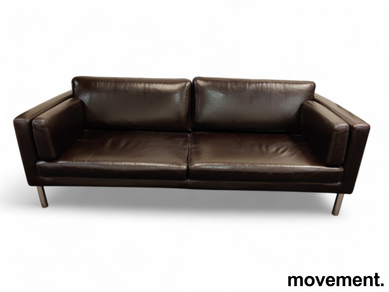 Solgt!Sofa i brunt skinn, Ikea modell - 2 / 4