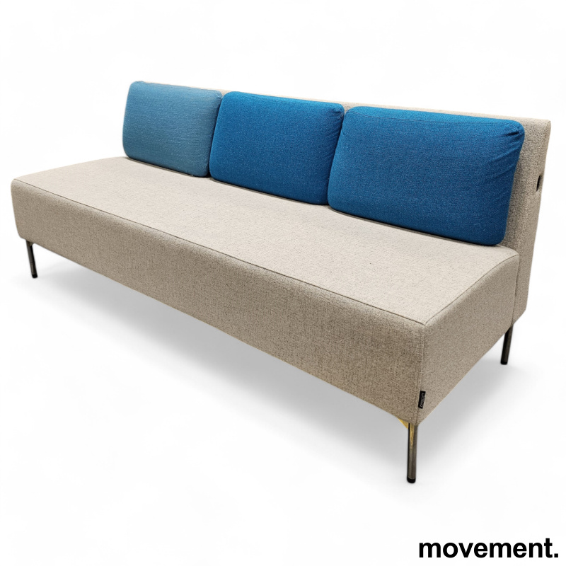 3-seter sofa i grått stoff, - 2 / 4