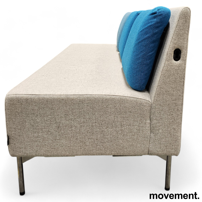 3-seter sofa i grått stoff, - 4 / 4