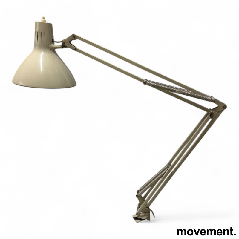 Solgt!Vintage Luxo-lampe i lys grå, L-1, - 1 / 2