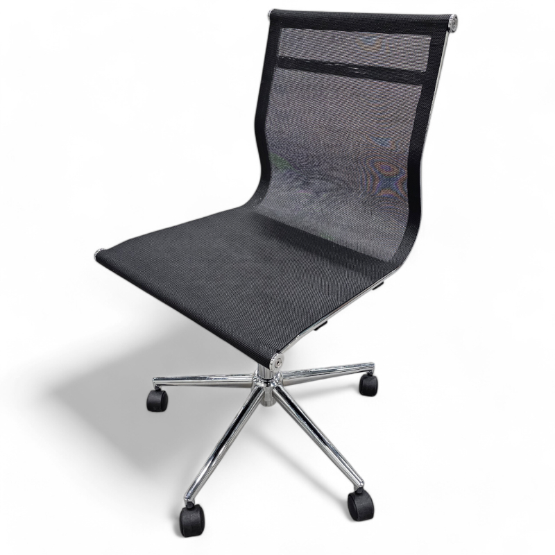 Konferansestol på hjul i krom /