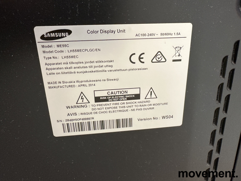 Solgt!Signage-skjerm: Samsung ME55C, - 2 / 2