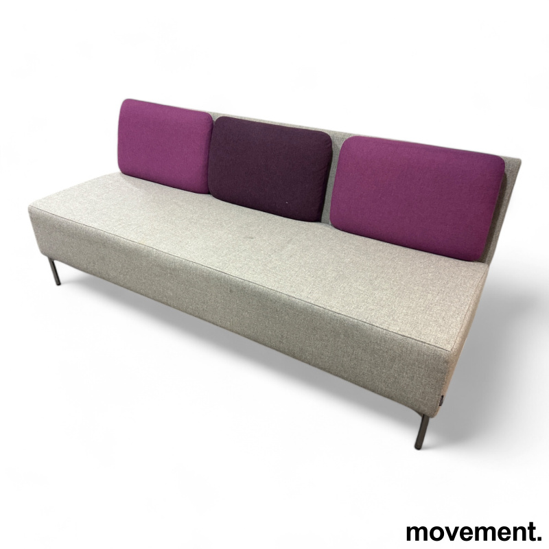 3-seter sofa i grått stoff, - 2 / 2