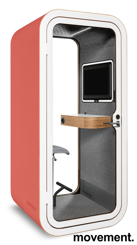 Solgt!Lydisolert telefonkiosk i glass /