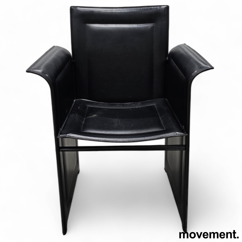 Loungestol / lenestol i sort skinn - 2 / 3