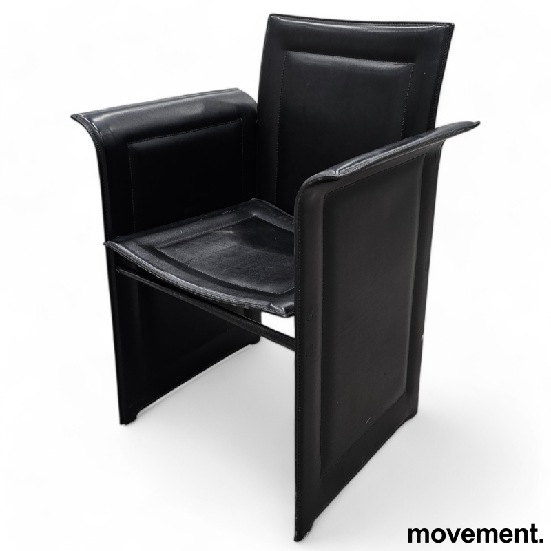 Loungestol / lenestol i sort skinn - 1 / 3