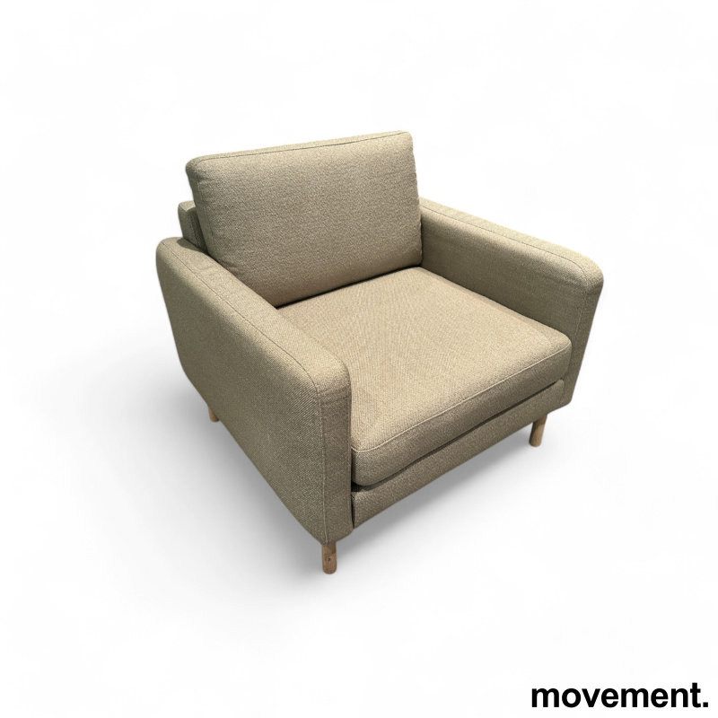 Loungestol / lenestol i beige stoff - 1 / 2