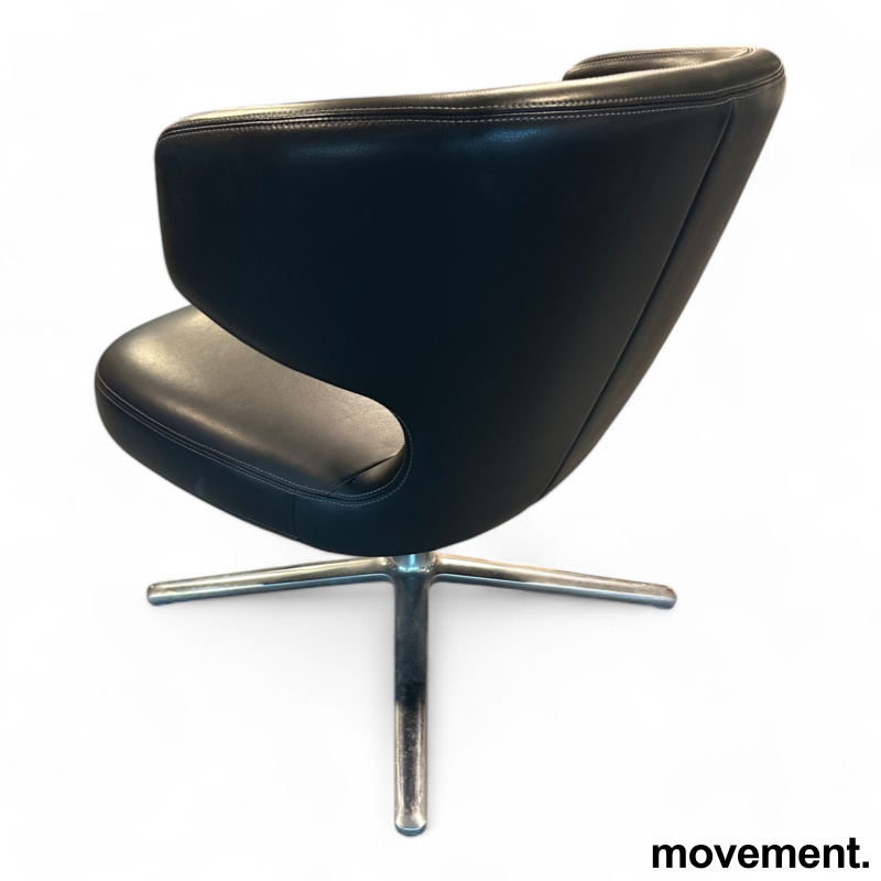 Loungestol i sort skinn fra Vitra, - 2 / 2