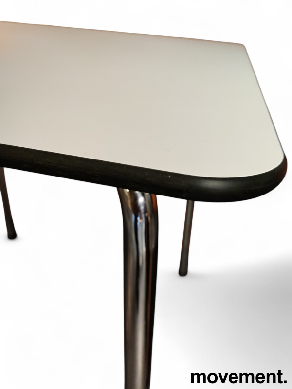 Kafebord / kantinebord i hvitt/krom - 3 / 4