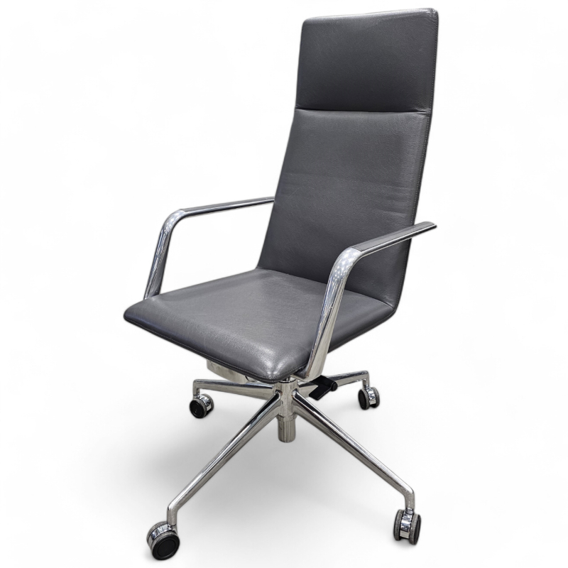 Konferansestol på hjul i grått