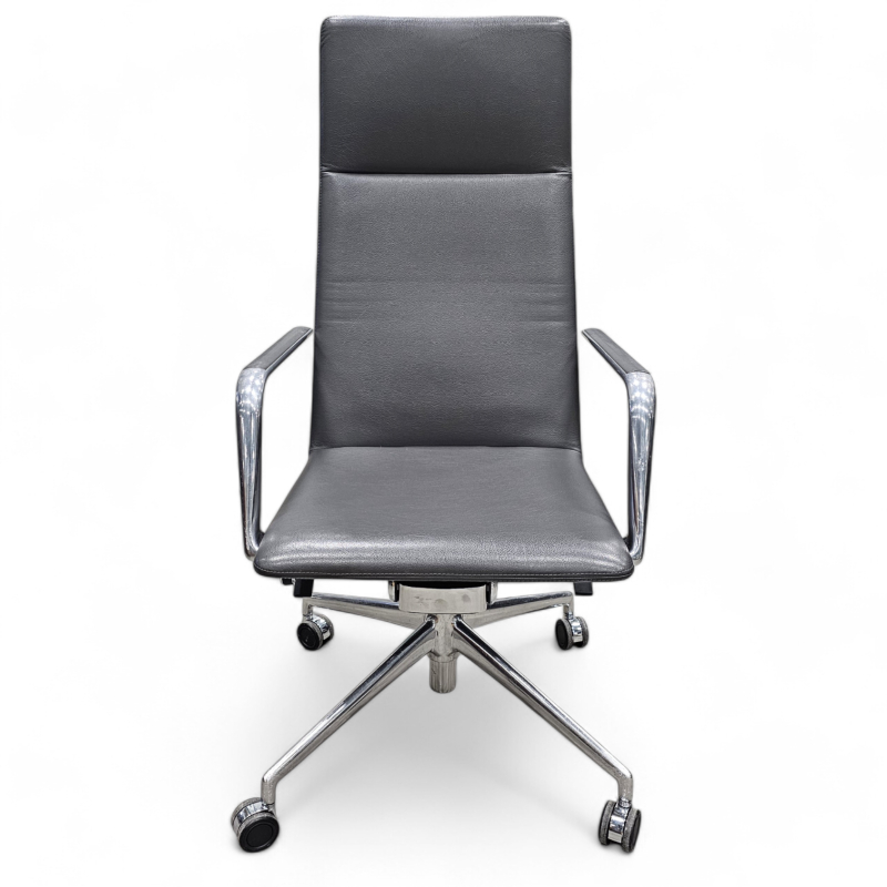 Konferansestol på hjul i grått