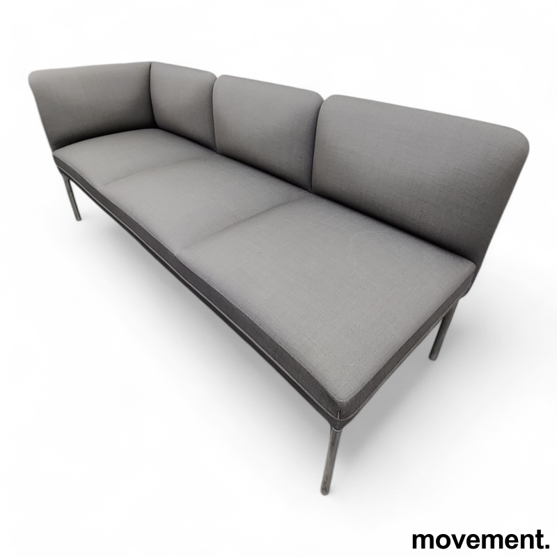 3-seter sofa / lounge i grått stoff - 3 / 3