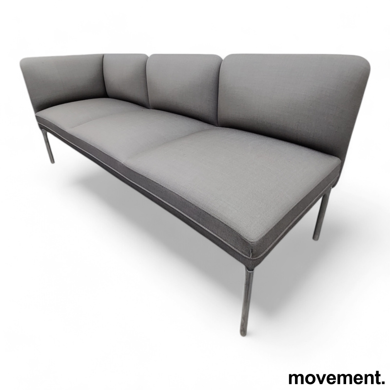 3-seter sofa / lounge i grått stoff - 1 / 3