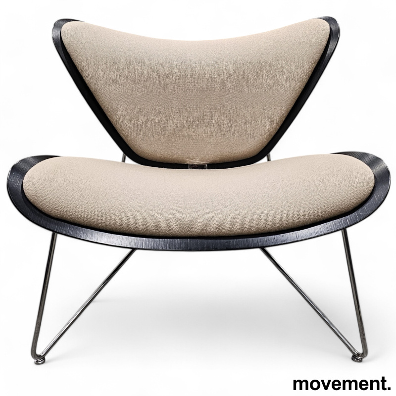 Loungestol i beige / sortlakkert - 2 / 3