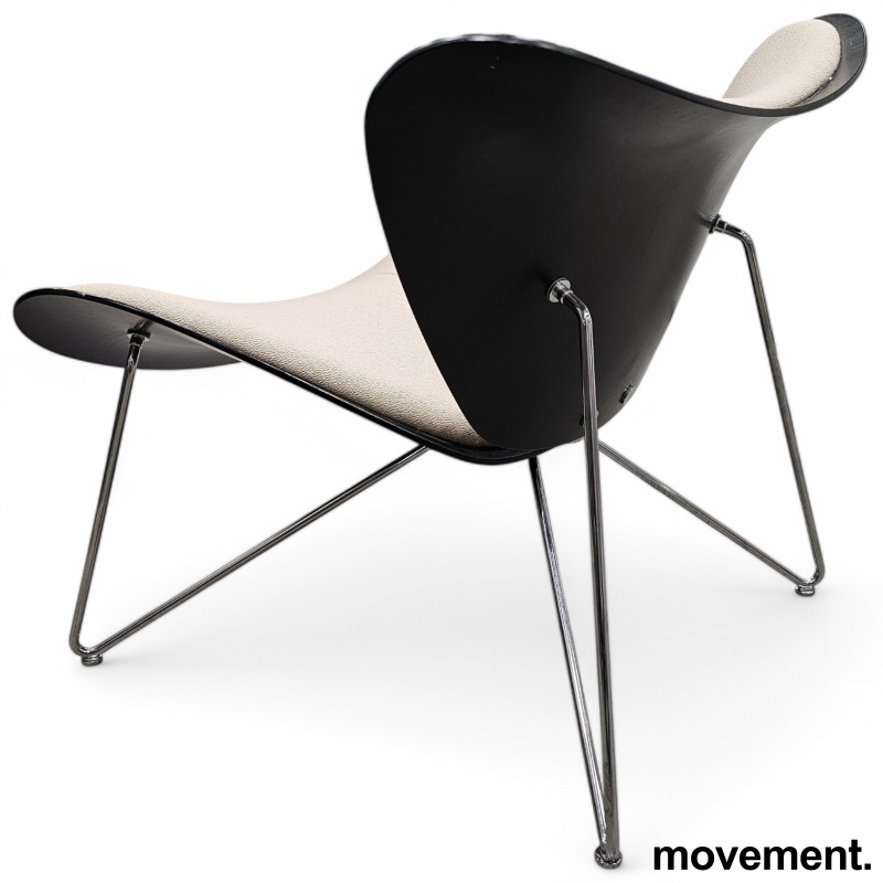 Loungestol i beige / sortlakkert - 3 / 3