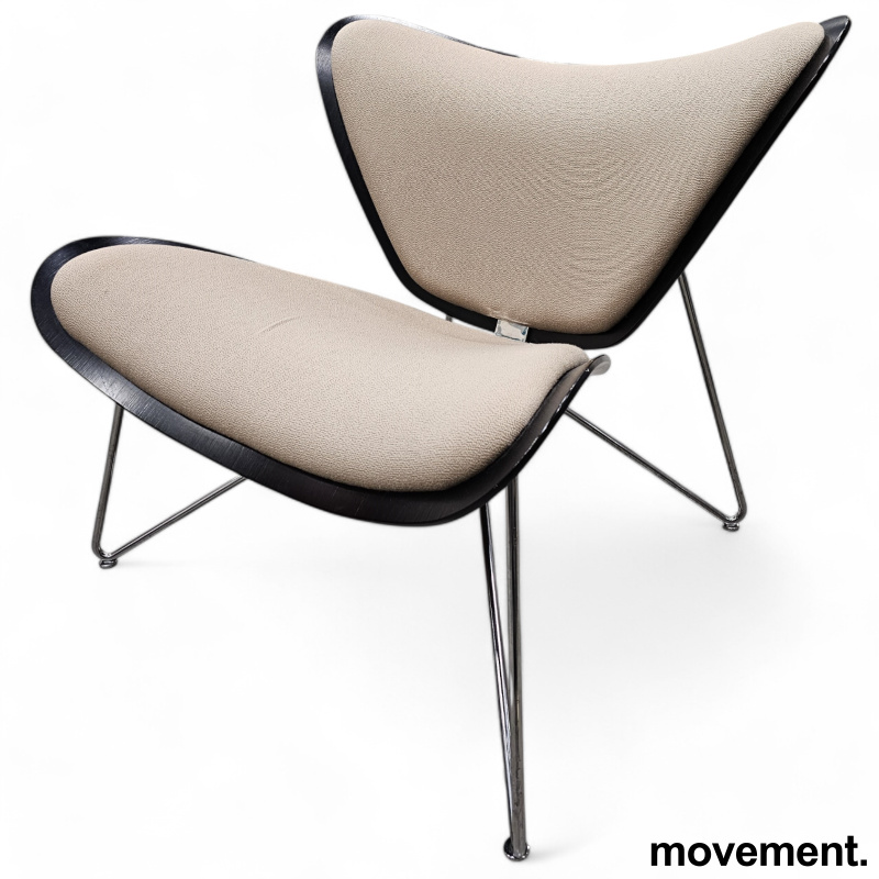 Loungestol i beige / sortlakkert - 1 / 3