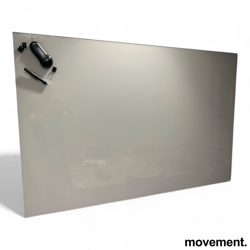 Whiteboard i  varmgrått glass fra