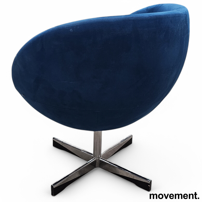 Solgt!Loungestol i blått mikrofiberstoff - 3 / 3