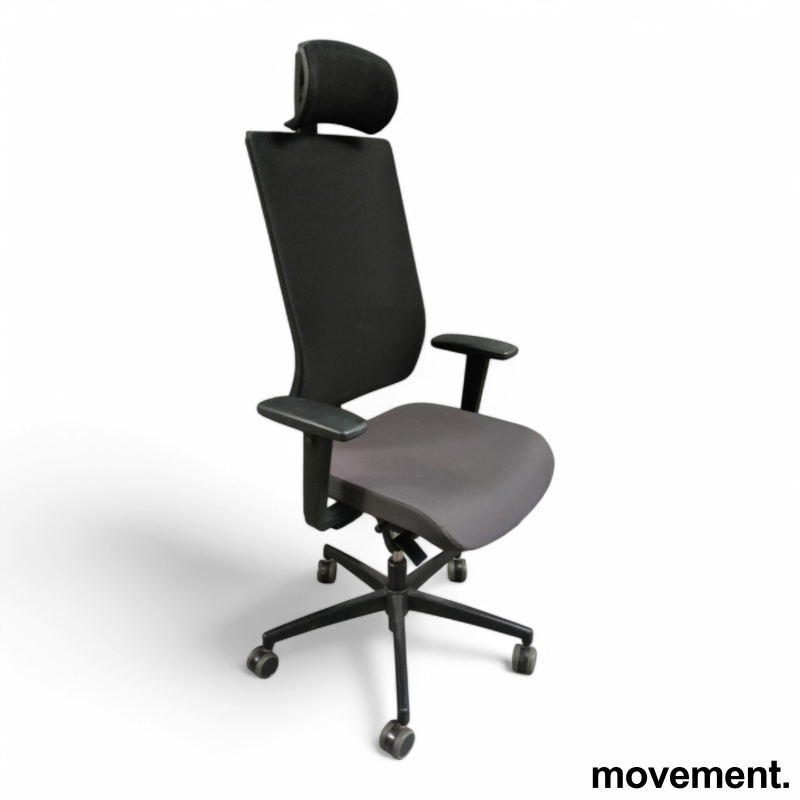 Kontorstol med grått sete, mesh i - 1 / 3