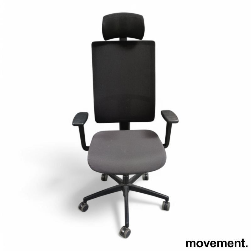 Kontorstol med grått sete, mesh i - 2 / 3