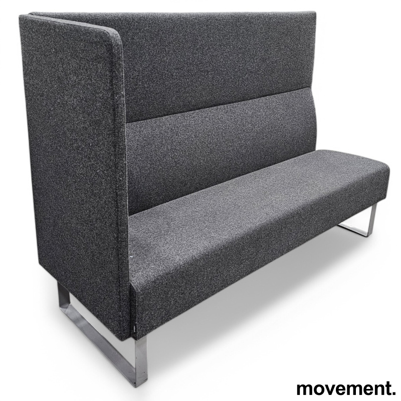 Solgt!3-seter sofa i mørk grått ullstoff - 2 / 2