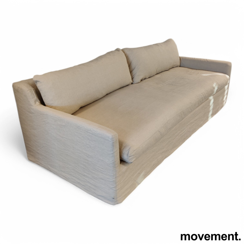 Sofa i lyst sandfarget stoff fra - 3 / 6