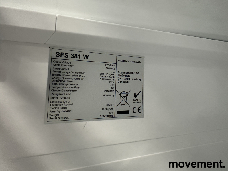 Solgt!Scandomestic fryseskap SFS381W, - 2 / 2