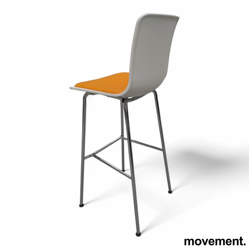 Hal stool high Hvit plast og orange - 4 / 4