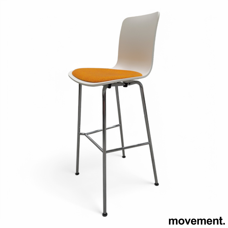 Hal stool high Hvit plast og orange - 1 / 4