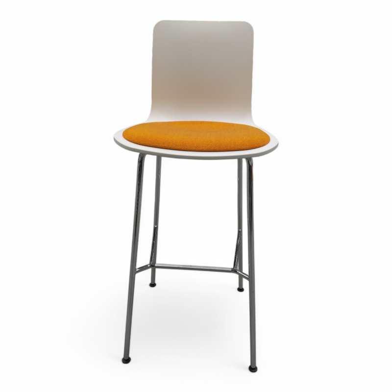 Hal stool high Hvit plast og orange