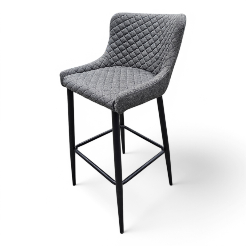 Pebringe barstol Grått stoff, ben i