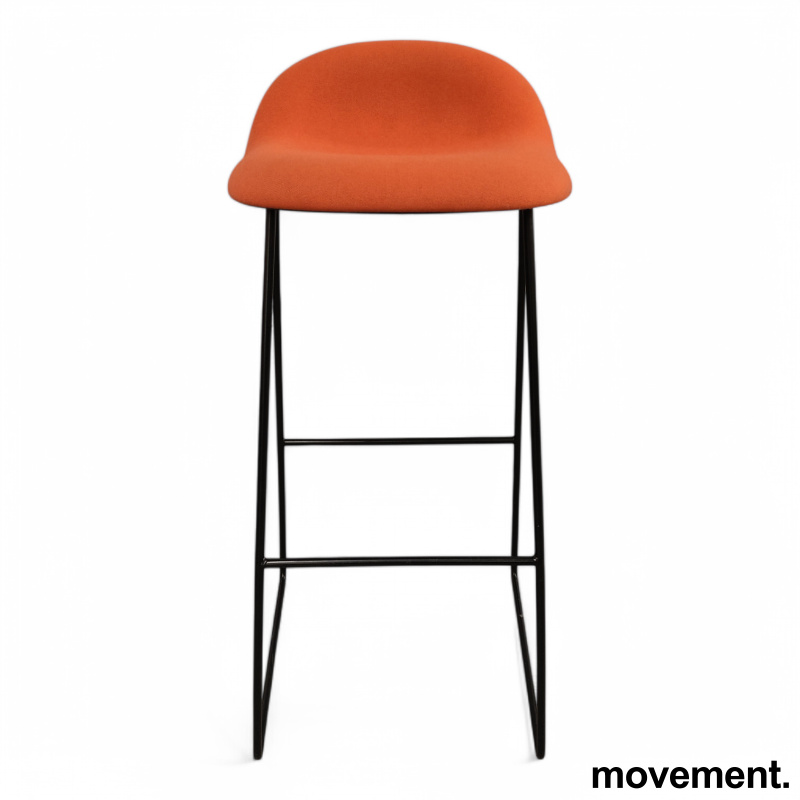 3D barstol høy Orange stoff, sorte - 4 / 6
