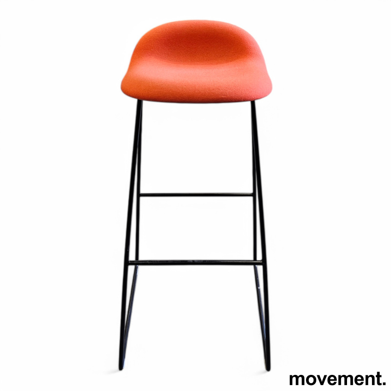 3D barstol høy Orange stoff, sorte - 2 / 6