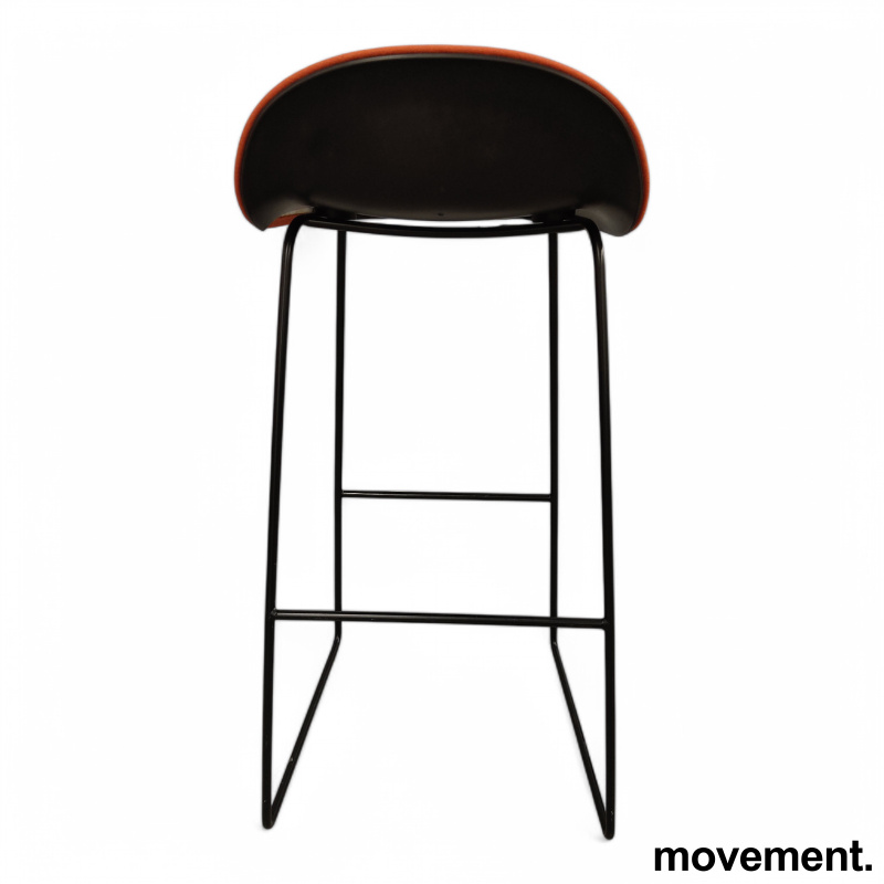 3D barstol høy Orange stoff, sorte - 6 / 6
